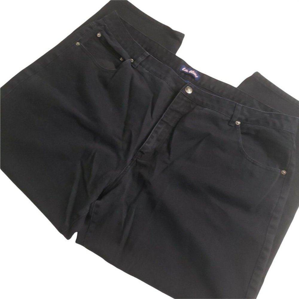 LA Blues Jeans Womens Plus Size Sz 26W Black Denim High Waist Pants